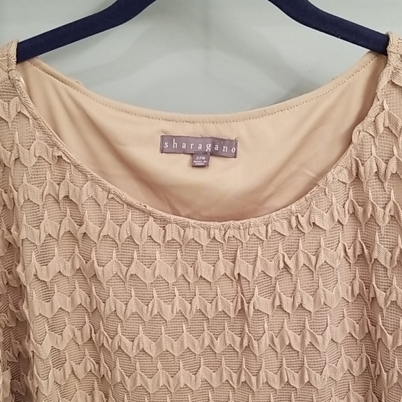 Sharagano NWT Cafe Colored Dress in Size 22W - Picture 3 of 11